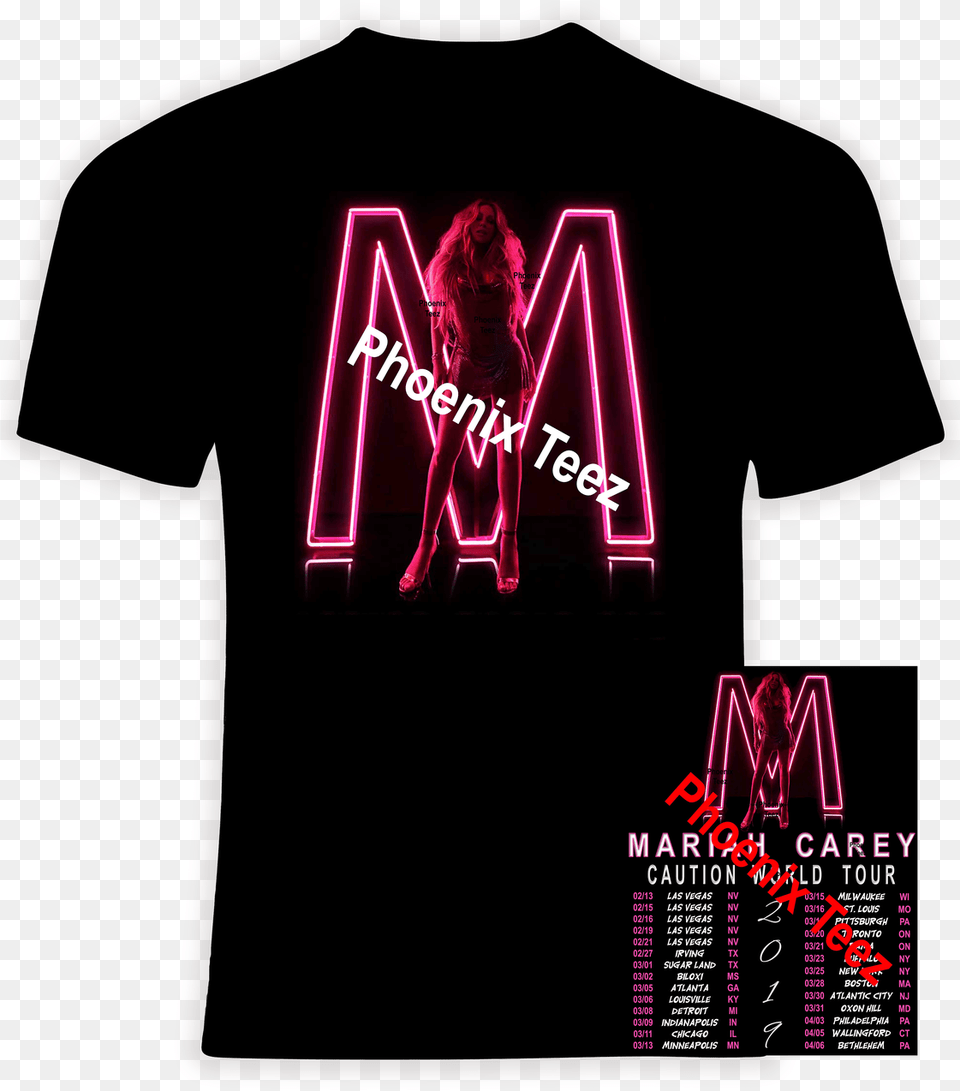 Mariah Carey 2019 Caution World Tour Slayer 2018 Tour Shirt, Clothing, Light, T-shirt, Adult Free Png Download