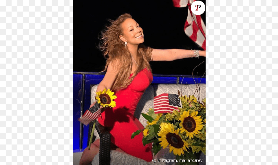 Mariah Carey Clbre La Fte De L39indpendance Amricaine Mariah Carey, Adult, Plant, Person, Woman Free Png Download