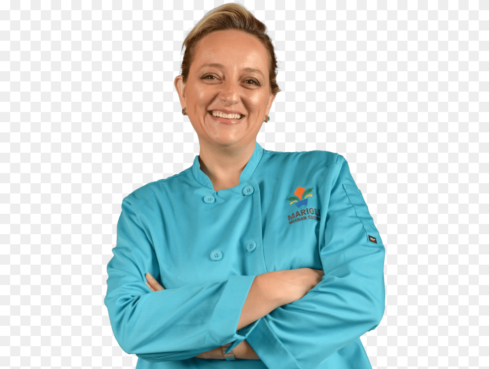 Mariana Oliver In A Marioli Chef Coat Chef, Adult, Smile, Portrait, Photography Free Png