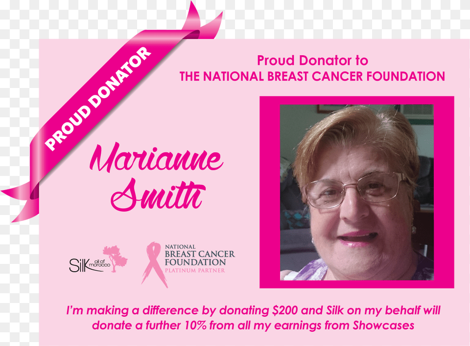 Marianne Smith Facebook Pink Supporter Nbcf, Accessories, Purple, Advertisement, Poster Free Png