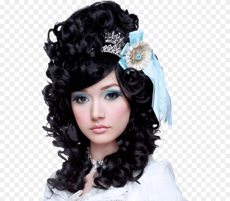 Marie Antoinette Black Wig Black Marie Antoinette Wig, Accessories, Person, Woman, Female Png