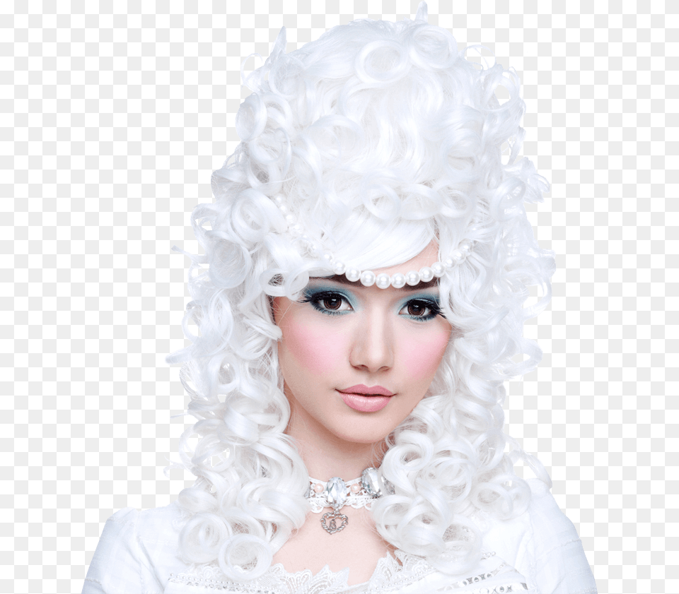 Marie Antoinette White Wig Headpiece, Adult, Wedding, Person, Woman Free Transparent Png