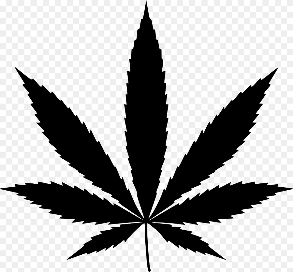 Marijuana Bw Icon, Leaf, Plant, Weed, Animal Free Png Download