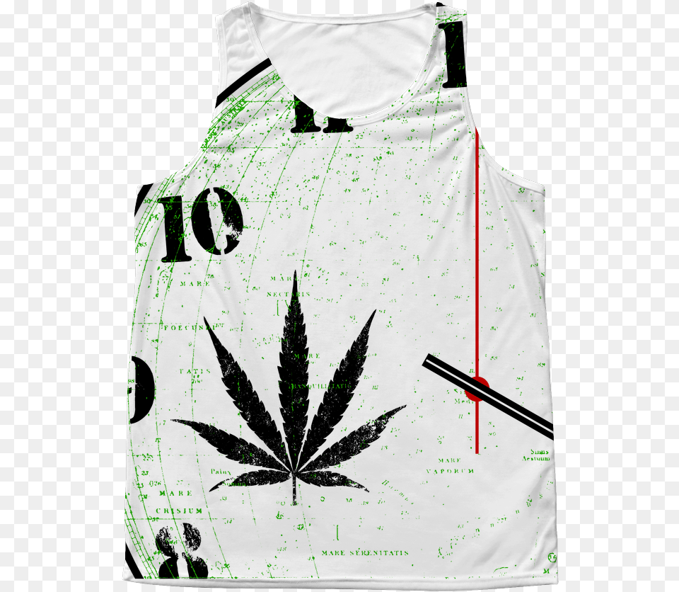 Marijuana Clock All Over Print Tank Help End Marijuana Prohibition Hemp Party, Clothing, Vest, Leaf, Plant Free Png Download