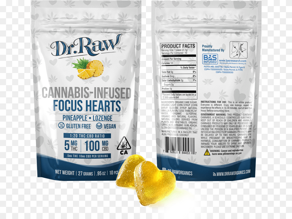 Marijuana Edibles Amp Topicals Focushearts Dr Raw Lozenge Focus, Food, Fruit, Plant, Produce Free Png