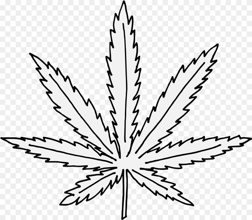 Marijuana Leaf Coloring Page, Plant, Stencil Png Image