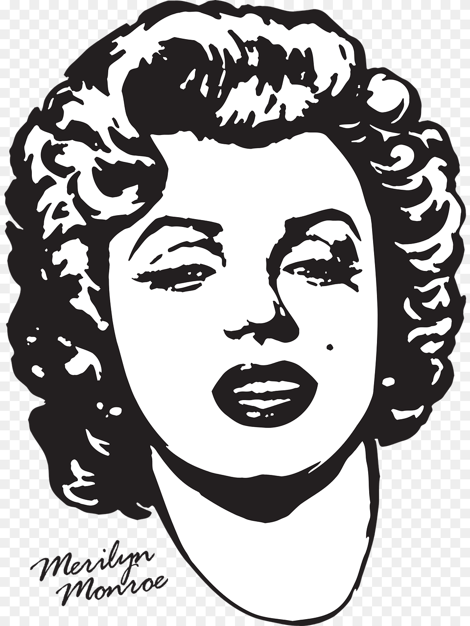 Marilyn Monroe Actor Drawing Clip Art Marilyn Monroe Vector, Head, Stencil, Portrait, Face Free Transparent Png