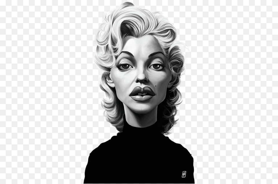 Marilyn Monroe Canvas Print Art Painting Marilyn Monroe Pic In Black And White, Head, Portrait, Face, Photography Free Png Download