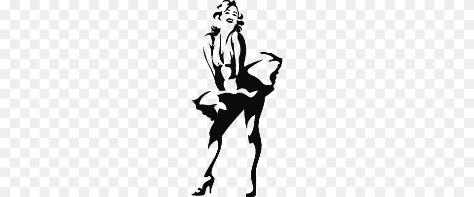 Marilyn Monroe Vinyl Sticker Store, Dancing, Leisure Activities, Person, Stencil Png Image