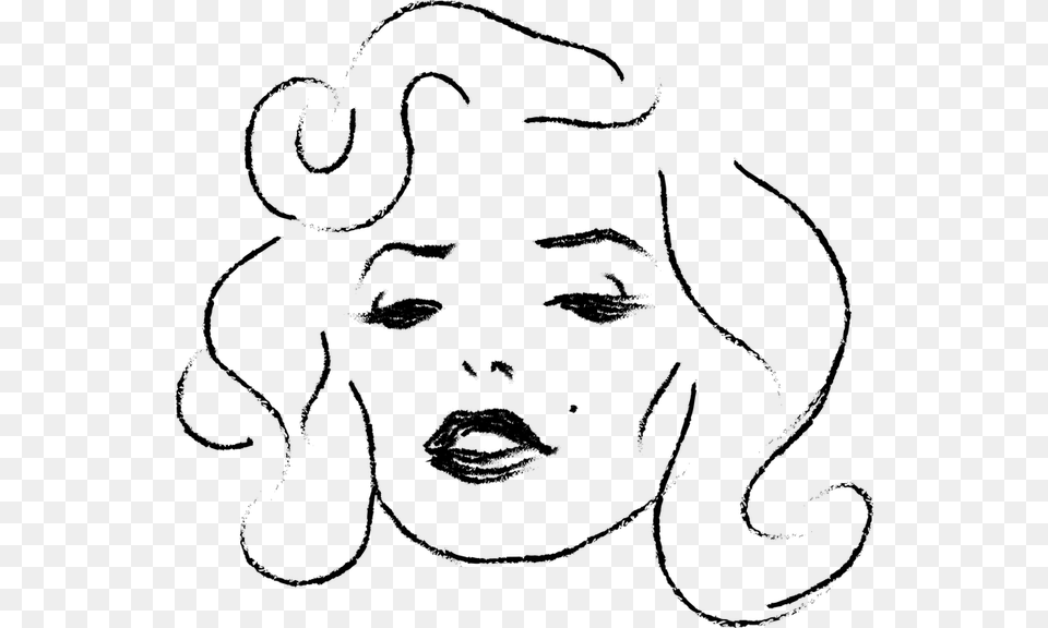 Marilyn Monroe Woman Face Actress Portrait Ms Marilyn Monroe Line Art, Gray Free Png Download