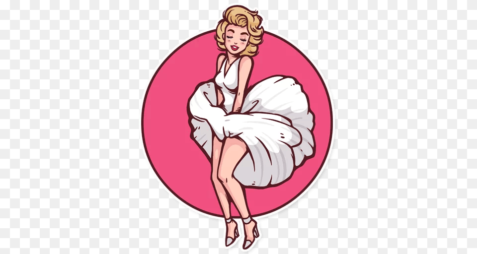 Marilyn Stickers Set For Telegram, Person, Face, Head, Clothing Free Png