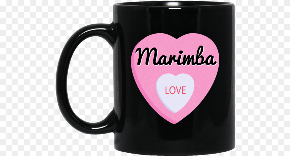 Marimba Love Valentine S Day Hearts Coffee Mug Black Beer Stein, Cup, Beverage, Coffee Cup Free Png