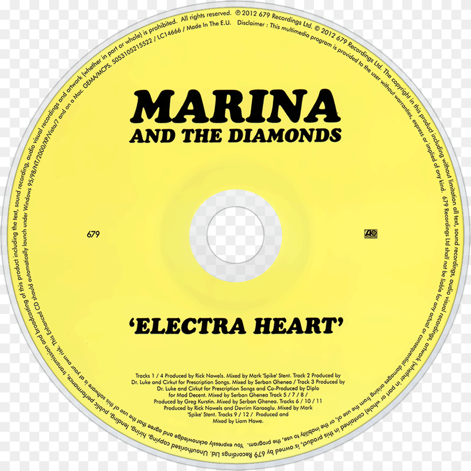 Marina And The Diamonds Electra Heart Disc, Disk, Dvd Free Png Download