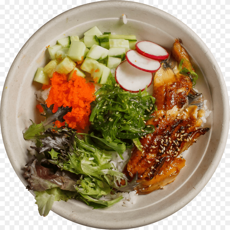 Marinated Chicken And Cucumber And Roe Side Dish, Food, Food Presentation, Meal, Plate Png Image