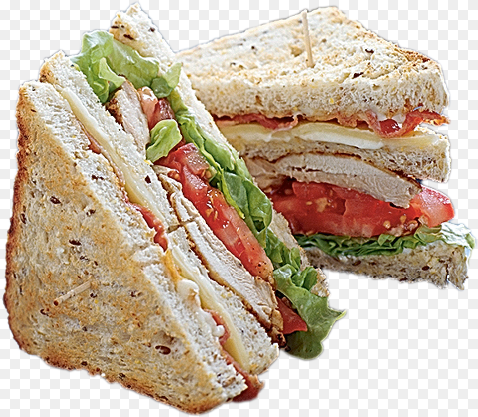 Marinated Chicken Club Sandwich, Food, Lunch, Meal Png Image
