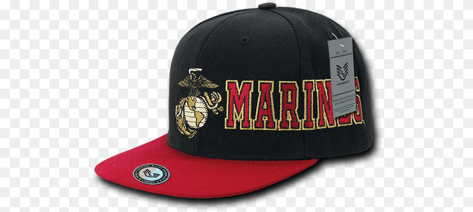 Marines Cap Flat Bill Snap Back Baseball Cap, Baseball Cap, Clothing, Hat Png