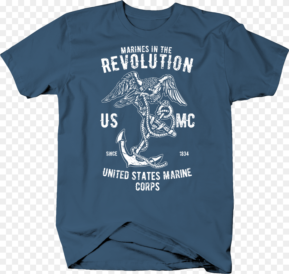 Marines In The Revolution Marine Corps Eagle And Anchor Marine T Shirt Design, Clothing, T-shirt Png Image