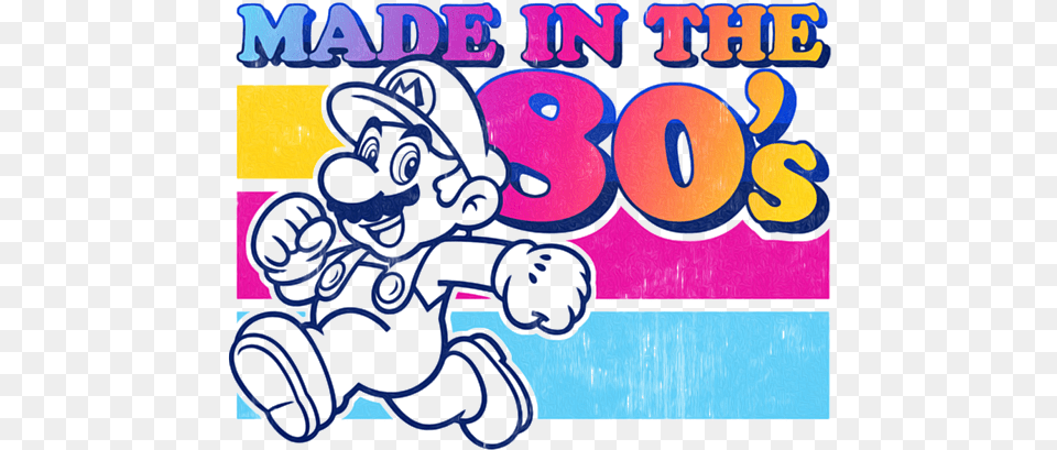 Mario 80s Shower Curtain Fictional Character, Art, Sticker, Graffiti, Graphics Free Png