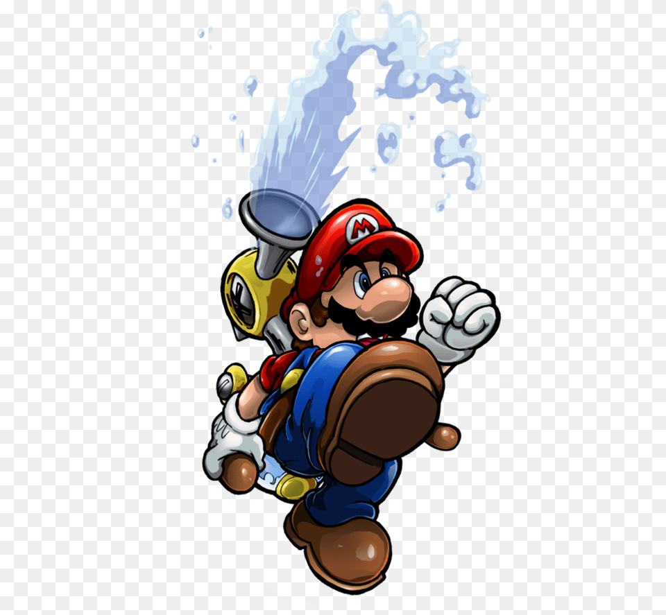 Mario And Fludd Super Mario Sunshine Super Mario Bros Cartoon, Baby, Person, Game, Super Mario Free Png Download