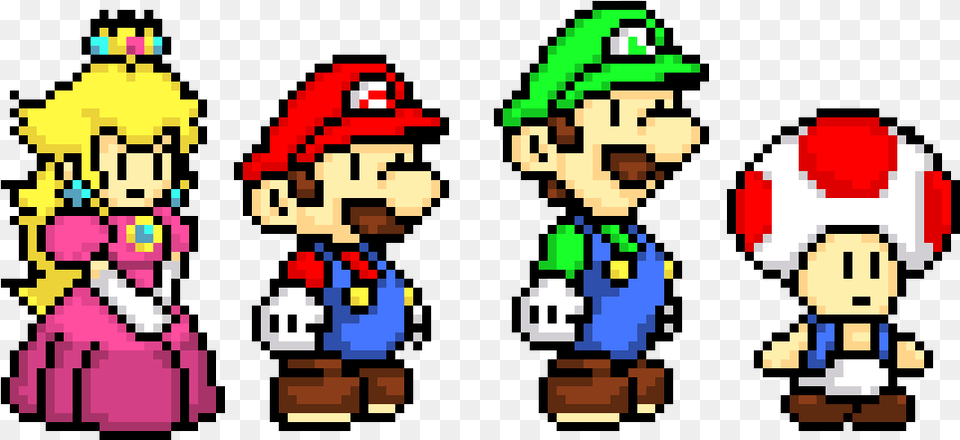 Mario And Luigi Pixel Art Mario Luigi Peach Toad, Game, Super Mario, Dynamite, Weapon Free Png Download