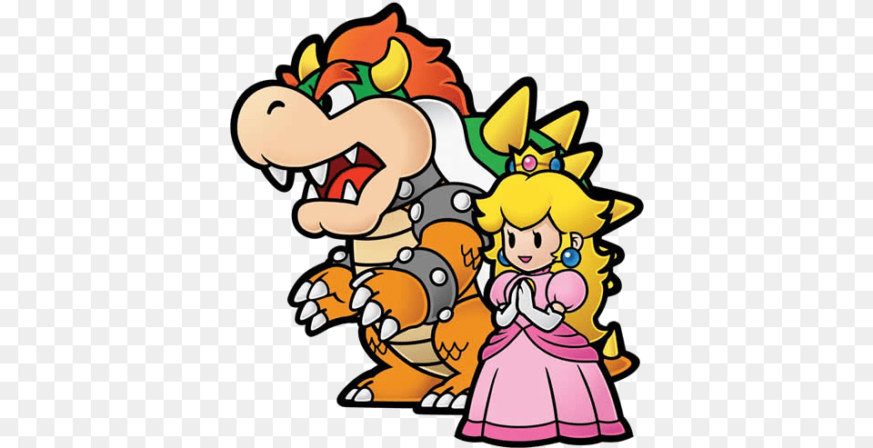 Mario And Princess Peach Love Nintendo Super Paper Mario Bowser, Baby, Person, Dynamite, Weapon Free Png Download