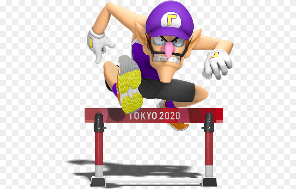 Mario And Sonic At The Olympic Games 2020 Waluigi, Hurdle, Person, Sport, Track And Field Png