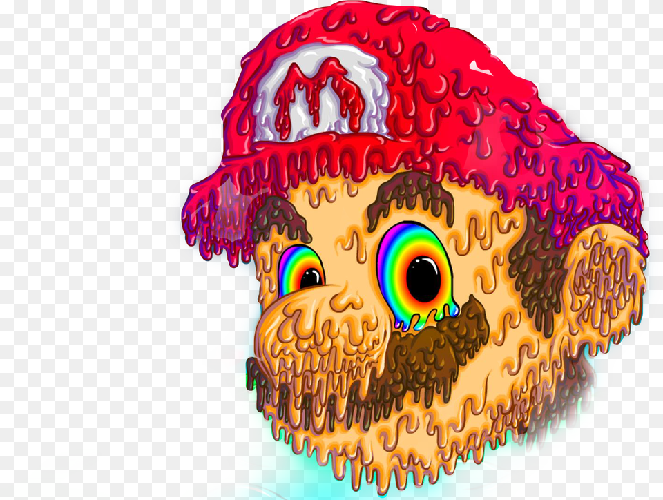 Mario Art Trippy Tumblr Pngtumblr Cool Rainbow Funny Trippy Free Png