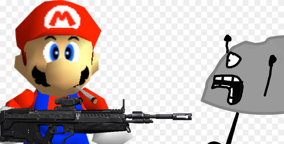 Mario Being An Mlg Gangster Scares Rock, Firearm, Gun, Rifle, Weapon Free Transparent Png