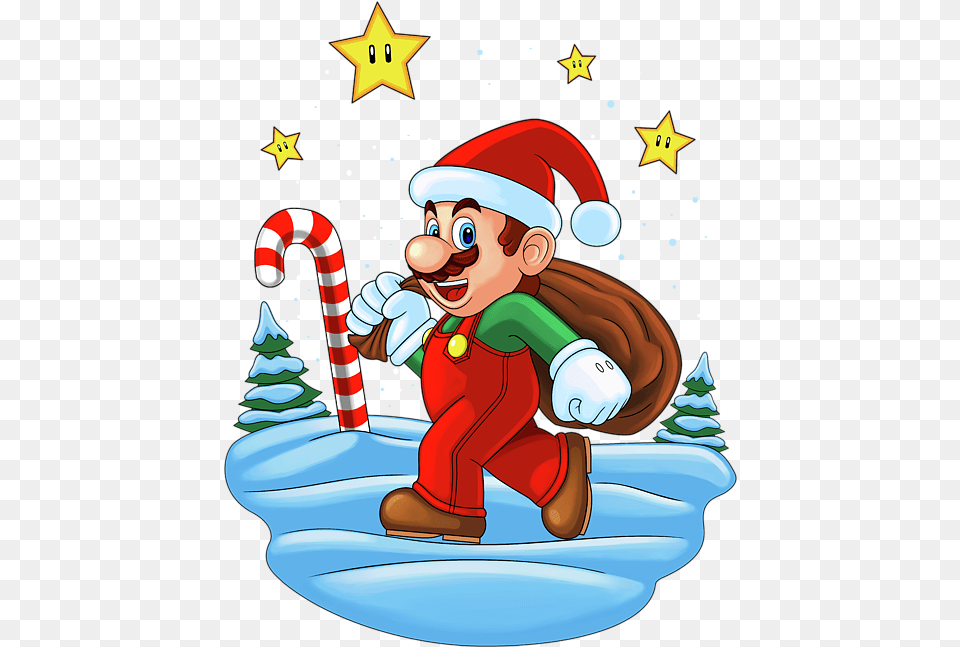 Mario Christmas Card, Baby, Person, Elf, Face Free Transparent Png