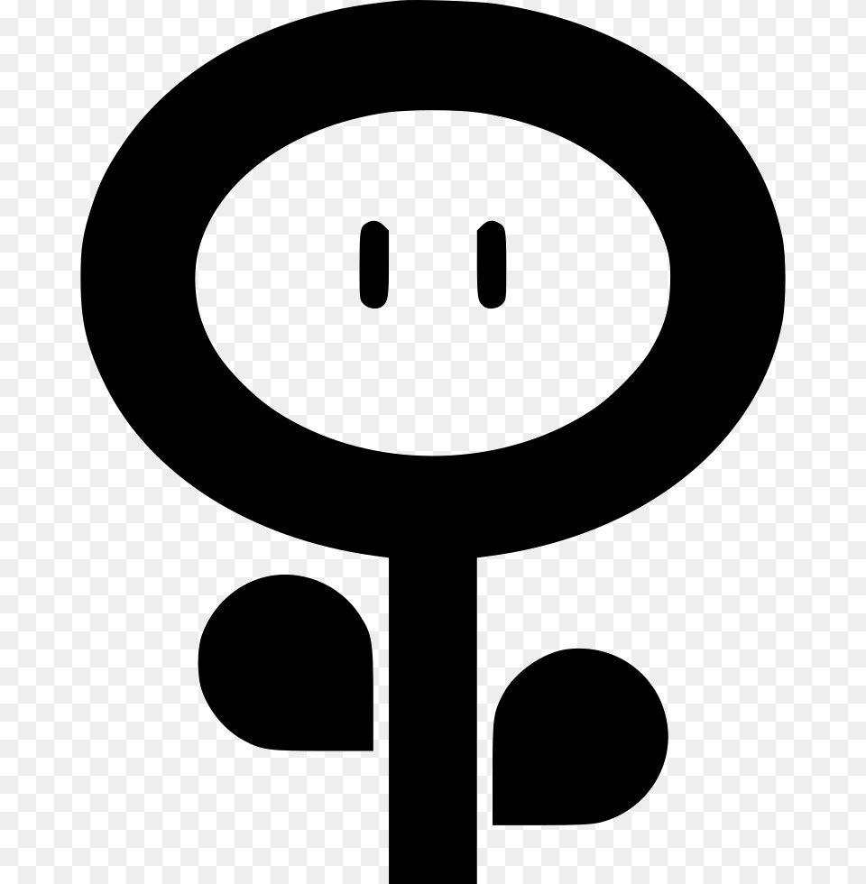 Mario Fireflower Mario Fire Flower Black And White, Sign, Symbol, Disk Free Transparent Png