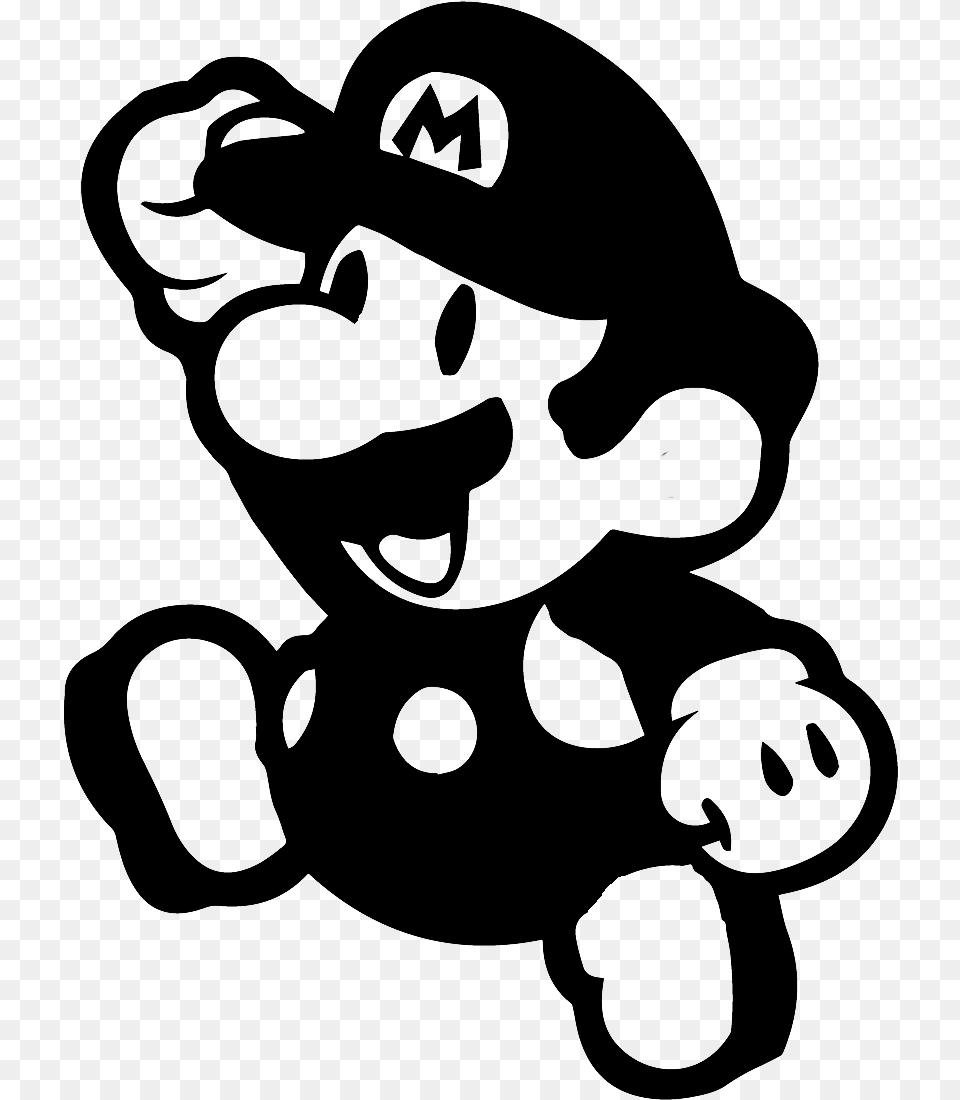 Mario Free Stock Black And White Huge Freebie Paper Mario, Gray Png