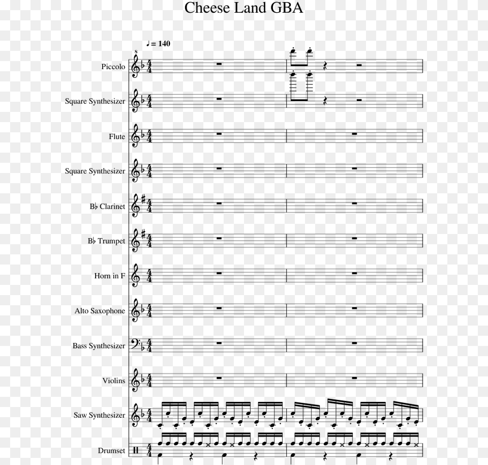 Mario Kart 8 Cheese Land Sheet Music, Gray Free Transparent Png