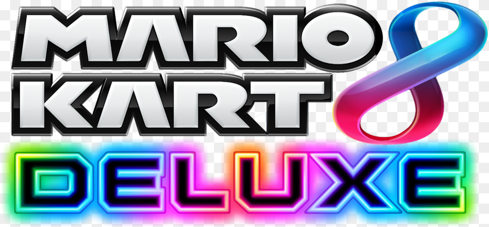 Mario Kart 8 Deluxe Logo Clipart Download, Light, Neon Free Transparent Png