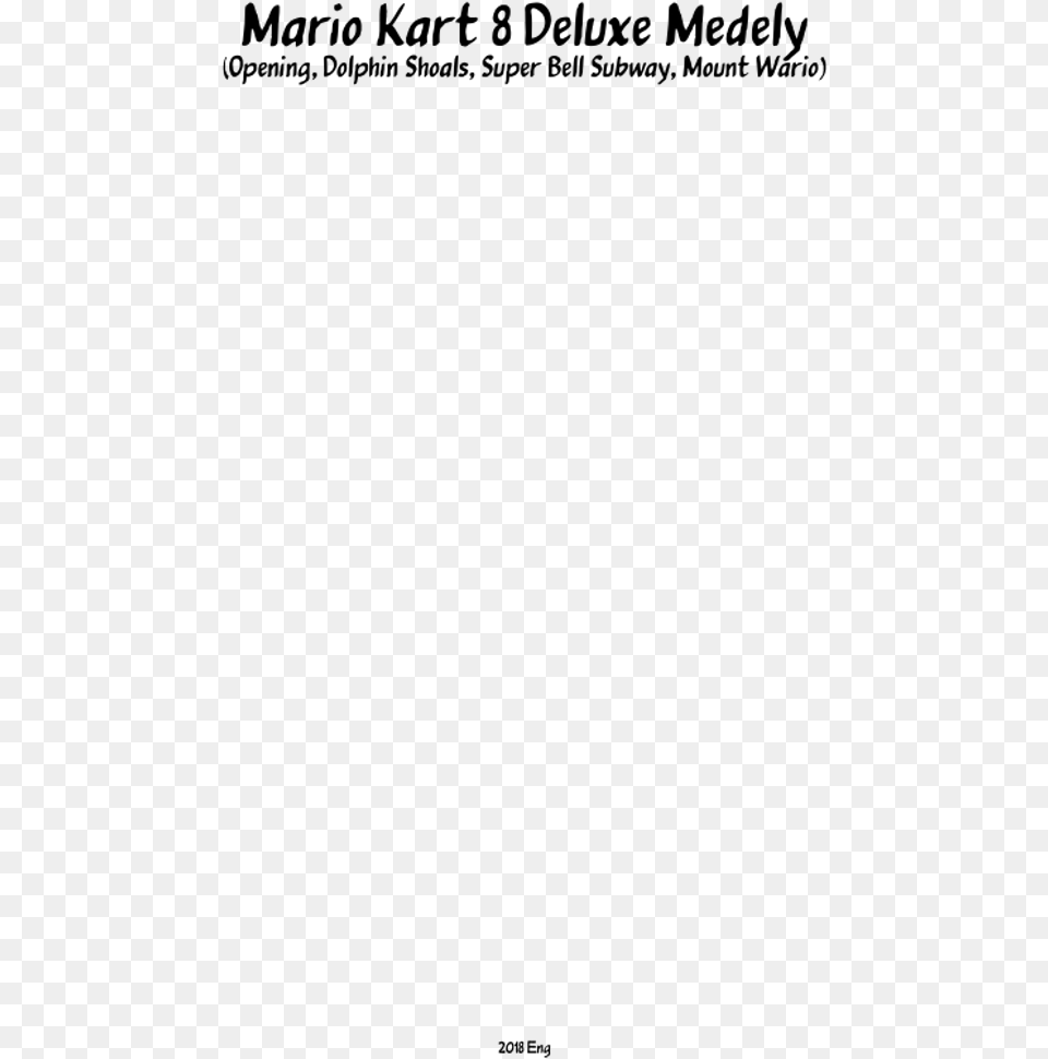 Mario Kart 8 Deluxe Medely Sheet Music For Piano Trumpet Evek, Gray Png Image