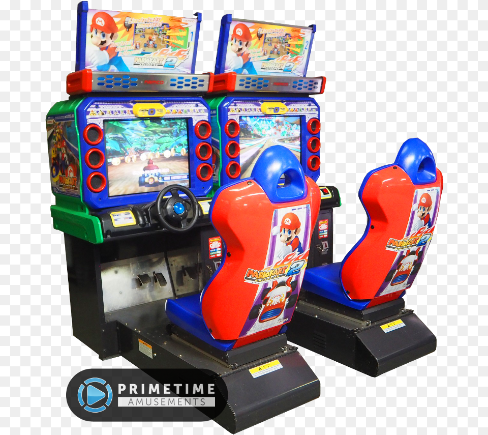 Mario Kart Arcade Gp2 By Bandai Namco Amusements Mario Kart 2 Arcade Machine, Arcade Game Machine, Game, Wheel, Person Png