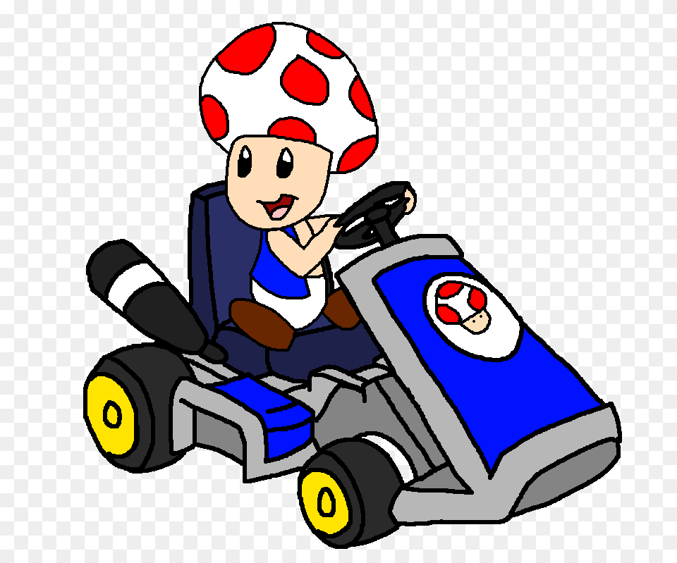 Mario Kart Art Day Just Toad, Transportation, Plant, Vehicle, Grass Free Png
