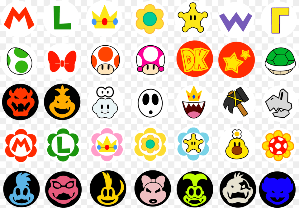 Mario Kart Character Logo Mario Kart Character Logos, Symbol, Text, Face, Head Free Png