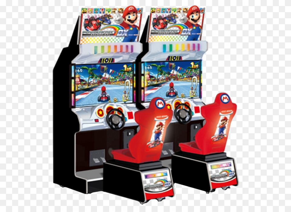 Mario Kart Gp Dx Arcade Machine, Arcade Game Machine, Game, Person Png Image