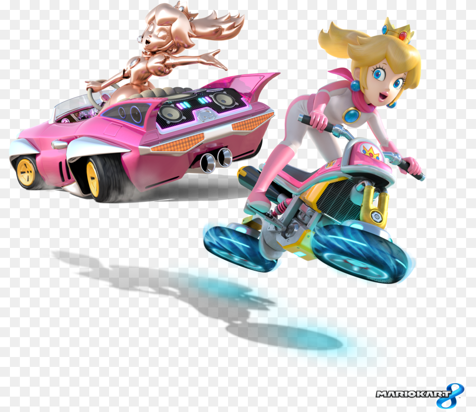 Mario Kart Princess Peach, Car, Transportation, Vehicle, Baby Png Image