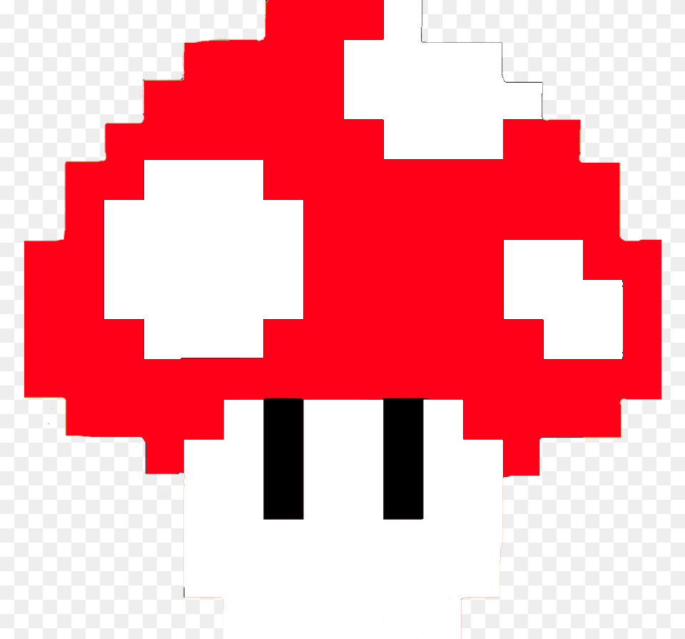 Mario Mushroom 8 Bit Face Super Bros Smw Super Mario Maker 2 Big Mushroom, First Aid, Logo, Symbol, Red Cross Free Transparent Png
