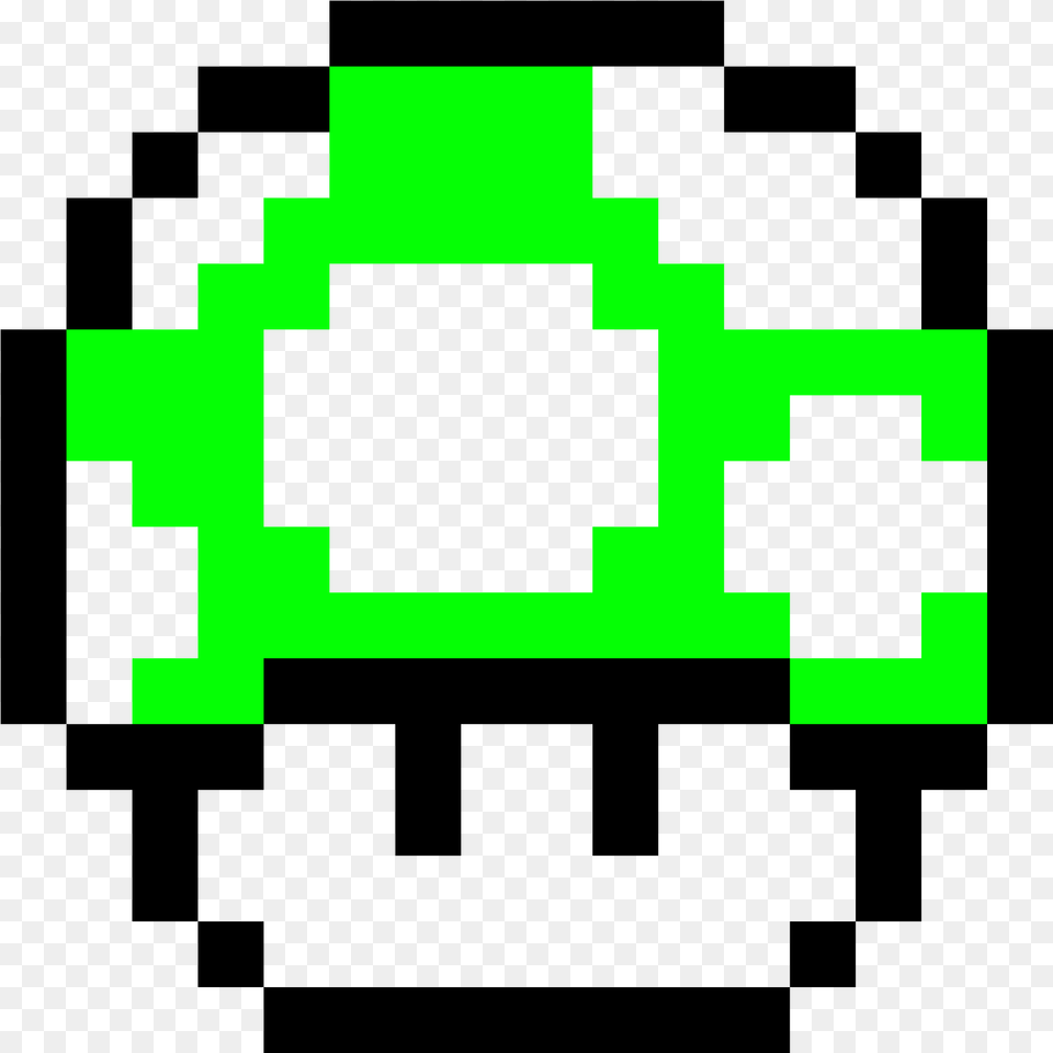 Mario Mushroom Pixel Super Mario Mushroom, Green, First Aid Free Png Download