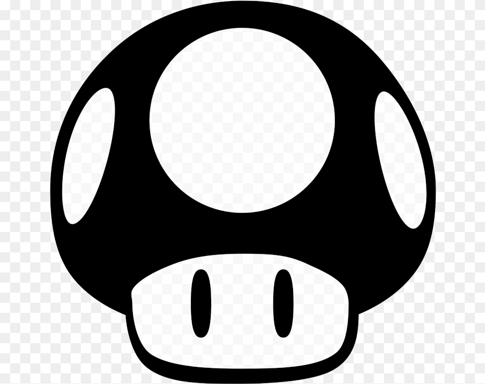 Mario Novosel Mushroom Clipart Black And White Stunning Mario Mushroom, Stencil, Ball, Football, Sport Free Png