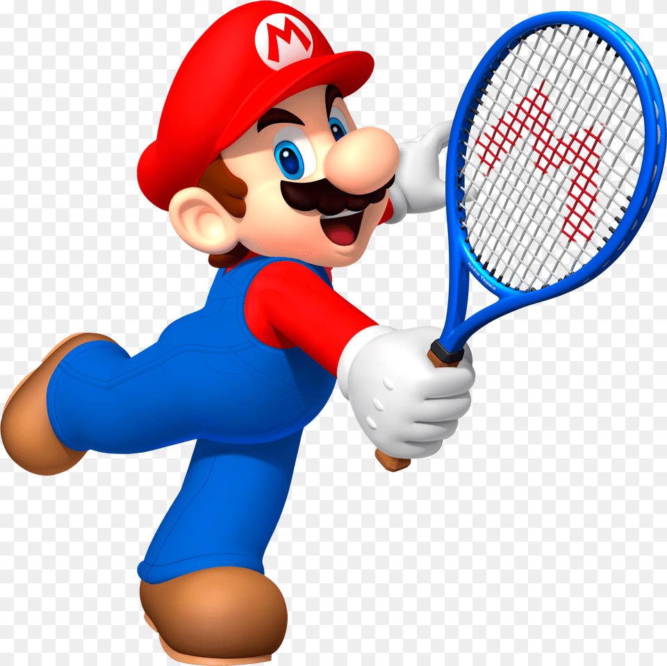 Mario Playing Mario Tennis Open Mario, Racket, Sport, Tennis Racket, Person Free Png