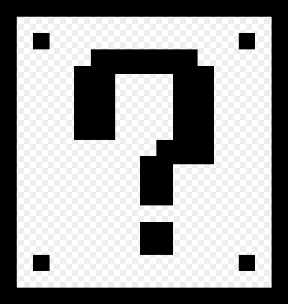Mario Question Mark, Gray Free Png Download