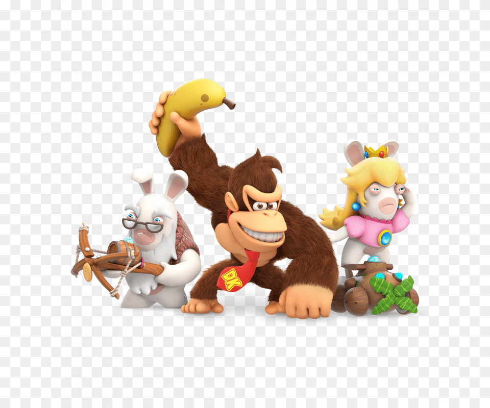 Mario Rabbids Kingdom Battle Donkey Kong Donkey Kong Mario Rabbids, Plush, Toy, Baby, Person Free Png Download