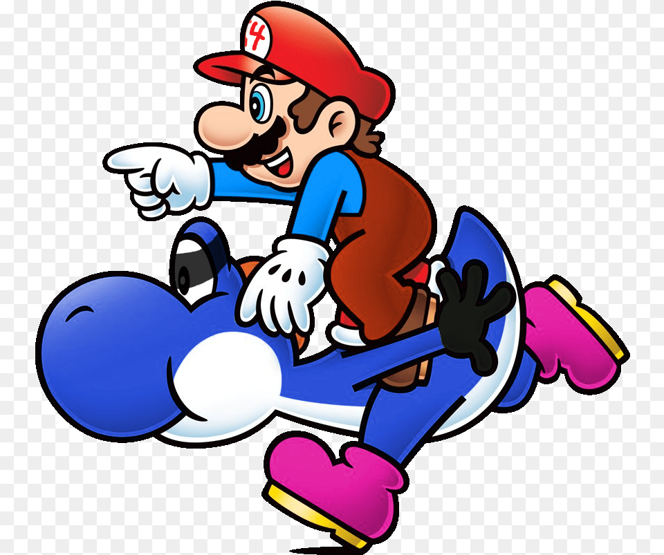 Mario Riding On Yoshi, Baby, Person, Face, Head Free Transparent Png