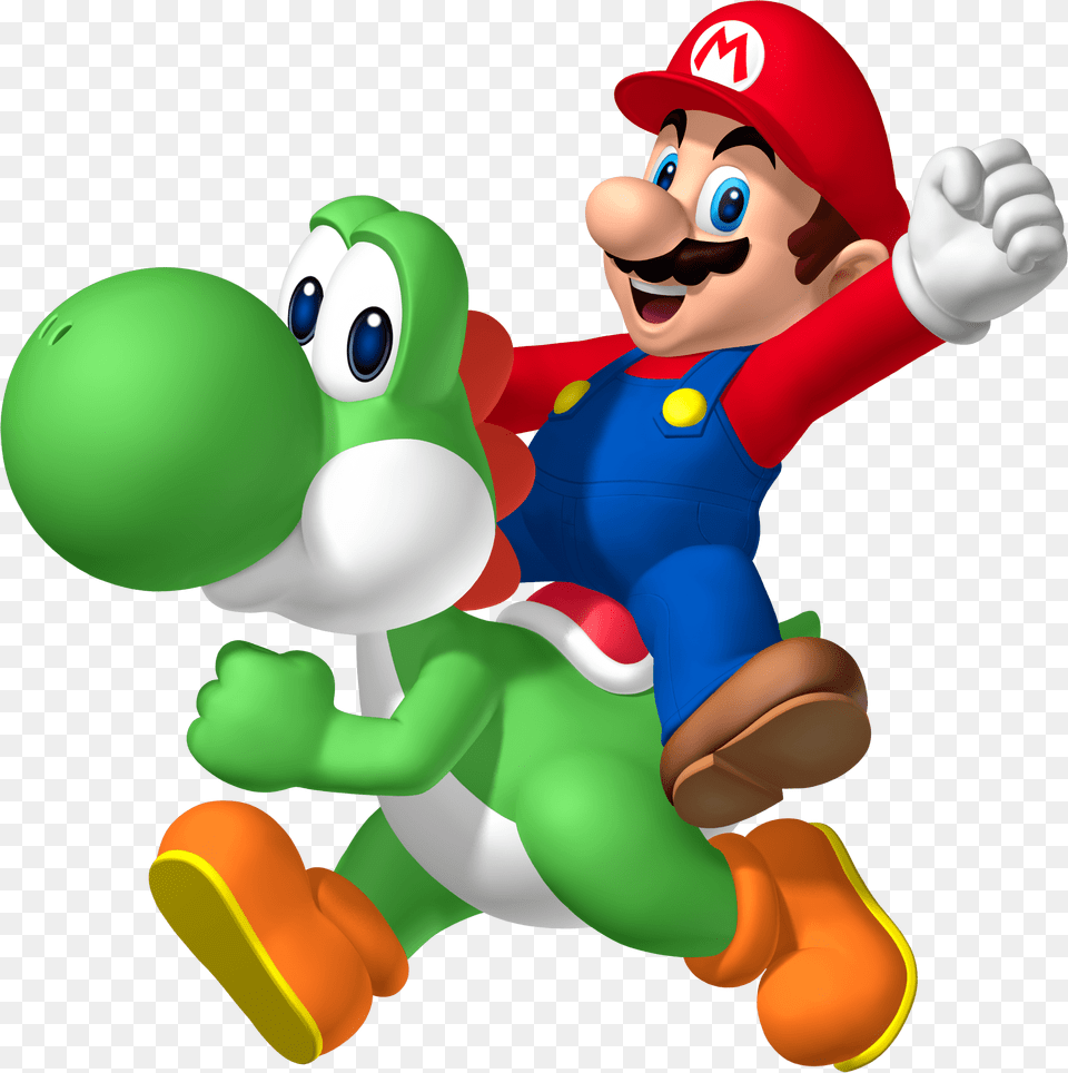Mario Riding Yoshi, Game, Super Mario, Baby, Person Png Image