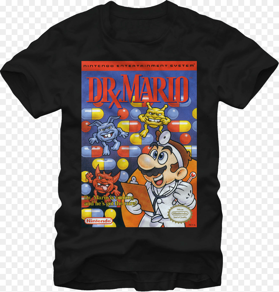 Mario Shirt Dr Mario Nes Box, Clothing, T-shirt, Baby, Person Free Png Download