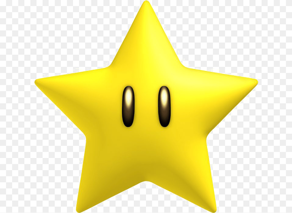 Mario Star Transparent Image Super Mario Power Up Star, Star Symbol, Symbol, Animal, Fish Free Png Download