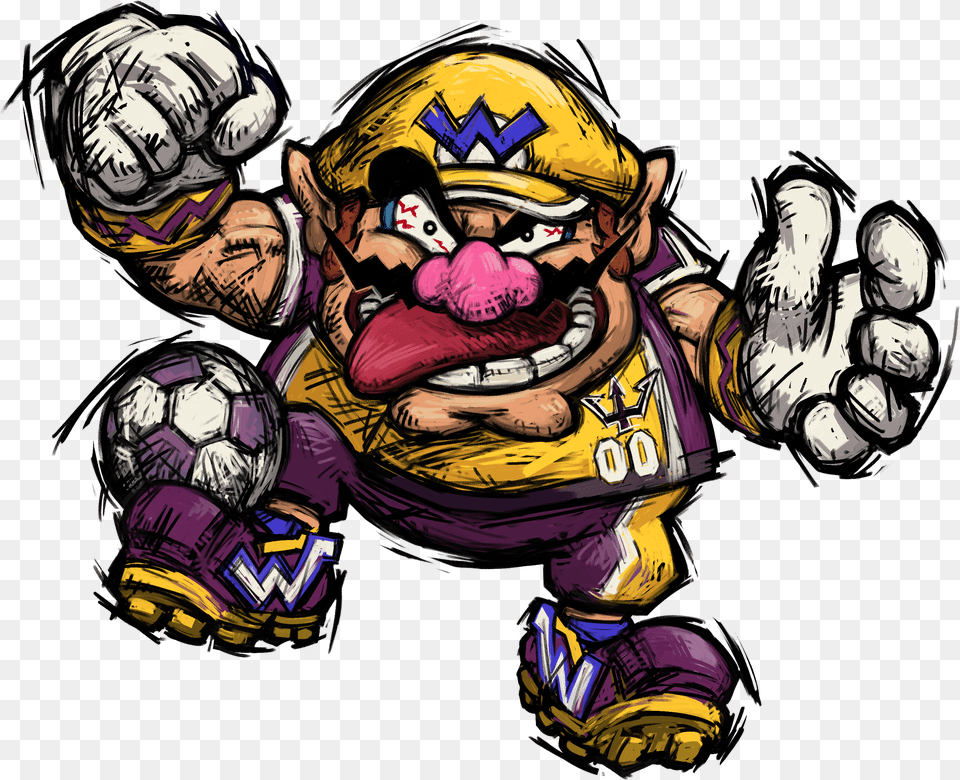 Mario Strikers Charged Football Wario Free Png